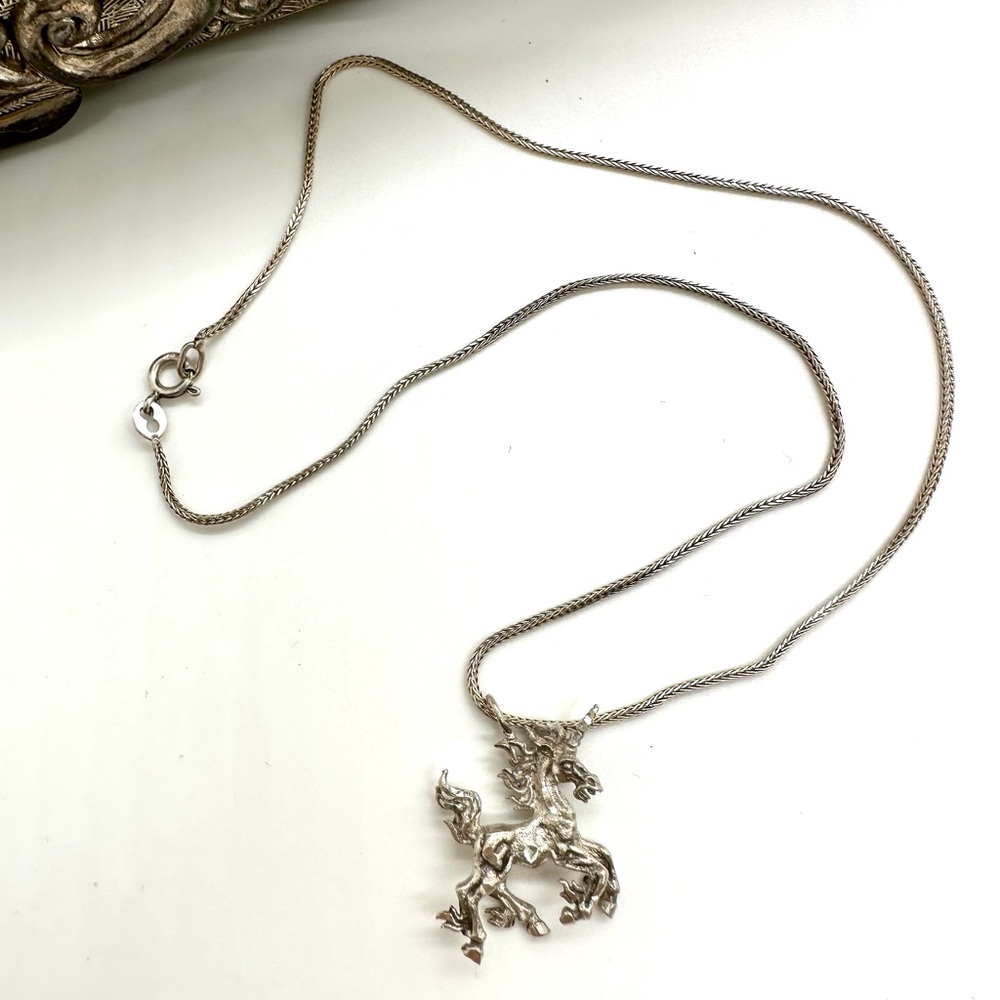 Sterling Silver Unicorn Pendant Necklace